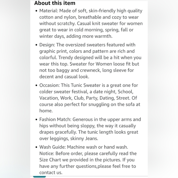 YESNO Womens Oversized Teddy Bear Graphic Pullover Wool Cotton Sweater Size 3XL - Picture 12 of 12